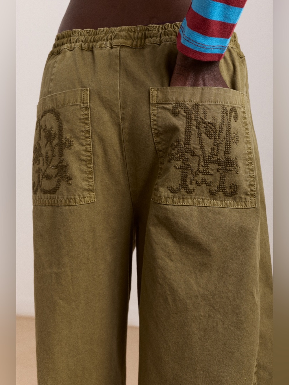 Damson Madder Felix Twill Trousers in Olive US 8 / UK 12 - Picture 5 of 16